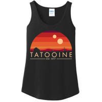 Tatooine Retro Sunset Logo EST 1977 Ladies Essential Tank