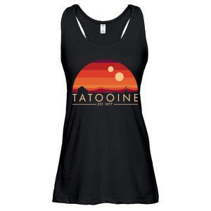 Tatooine Retro Sunset Logo EST 1977 Ladies Essential Flowy Tank