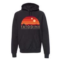 Tatooine Retro Sunset Logo EST 1977 Premium Hoodie