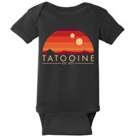 Tatooine Retro Sunset Logo EST 1977 Baby Bodysuit