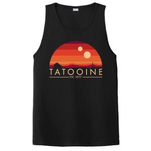 Tatooine Retro Sunset Logo EST 1977 PosiCharge Competitor Tank