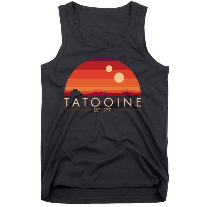 Tatooine Retro Sunset Logo EST 1977 Tank Top