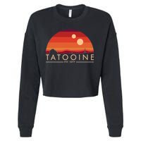 Tatooine Retro Sunset Logo EST 1977 Cropped Pullover Crew