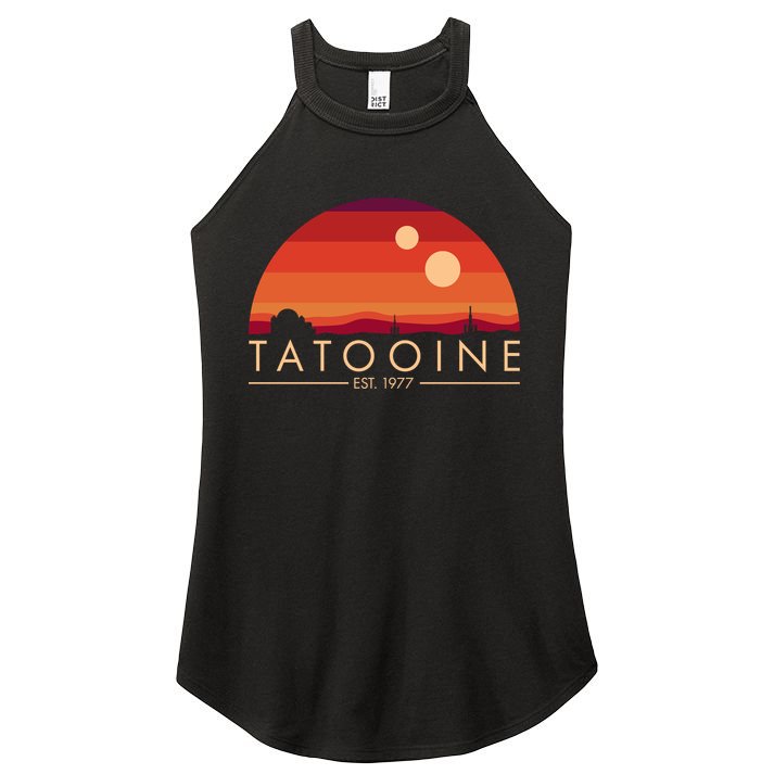 Tatooine Retro Sunset Logo EST 1977 Women's Perfect Tri Rocker Tank
