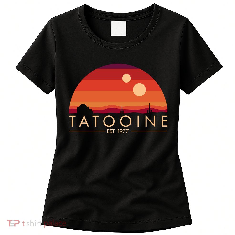 Tatooine Retro Sunset Logo EST 1977 Womens T-Shirt