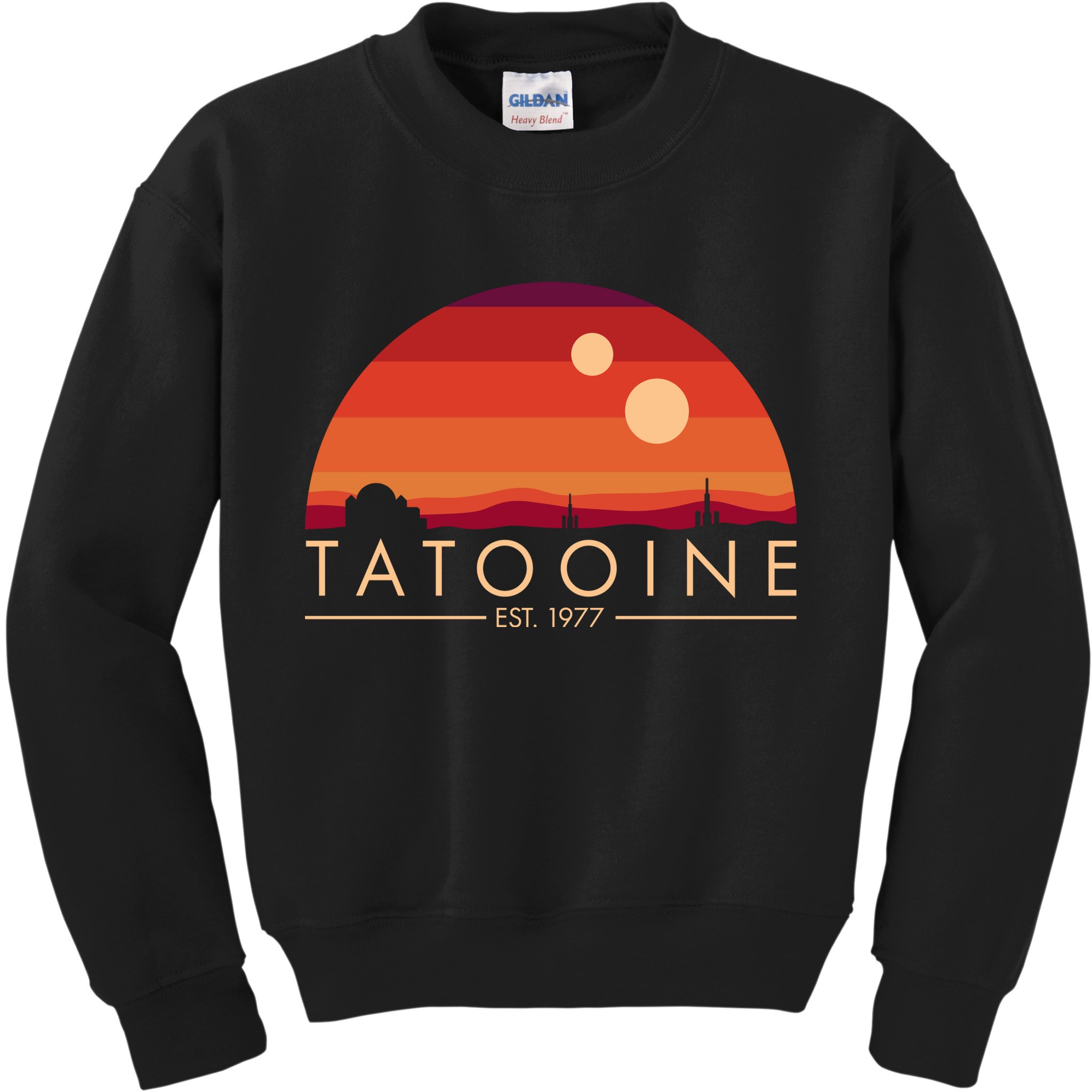 Tatooine Retro Sunset Logo EST 1977 Kids Sweatshirt