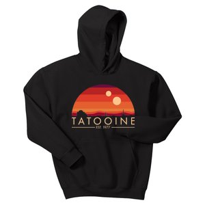 Tatooine Retro Sunset Logo EST 1977 Kids Hoodie