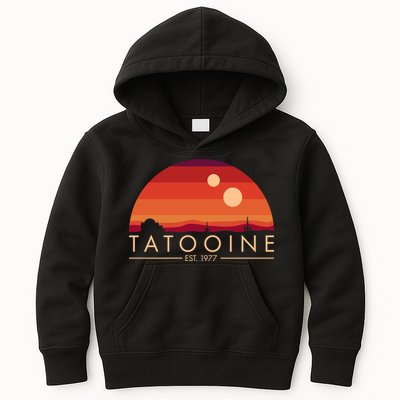 Tatooine Retro Sunset Logo EST 1977 Kids Hoodie