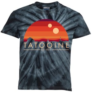 Tatooine Retro Sunset Logo EST 1977 Kids Tie-Dye T-Shirt