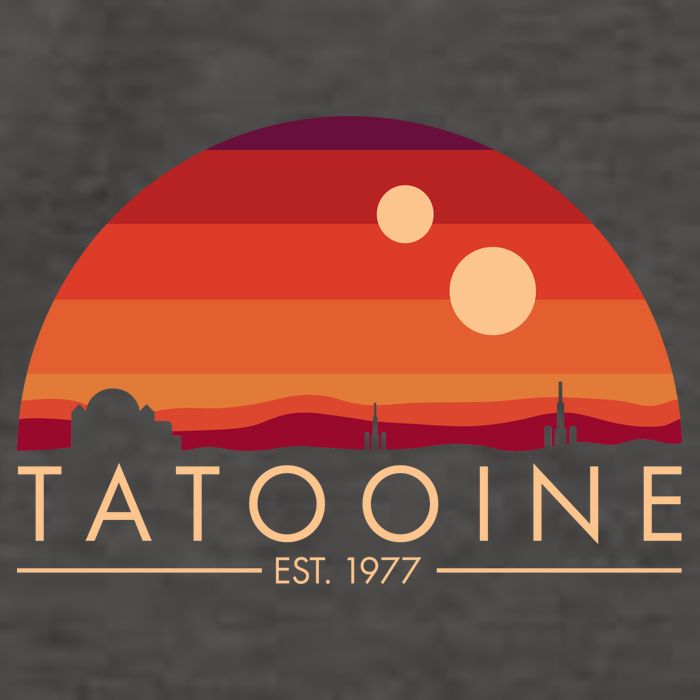Tatooine Retro Sunset Logo EST 1977 Vector Backpack
