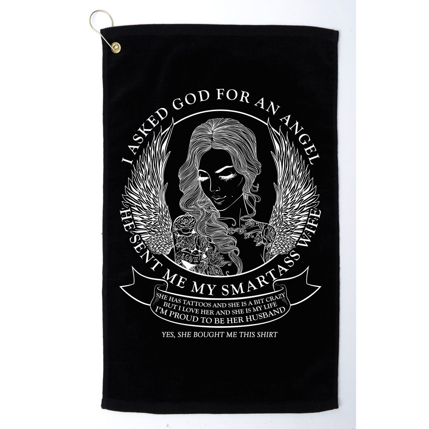 Tattoo Angel Wife Golf Towel