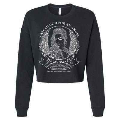 Tattoo Angel Wife Cropped Pullover Crew