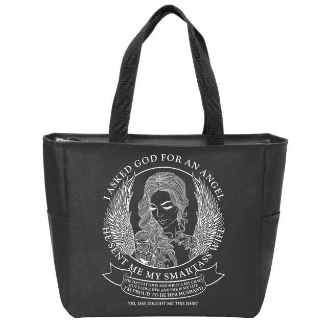 Tattoo Angel Wife Zip Tote Bag
