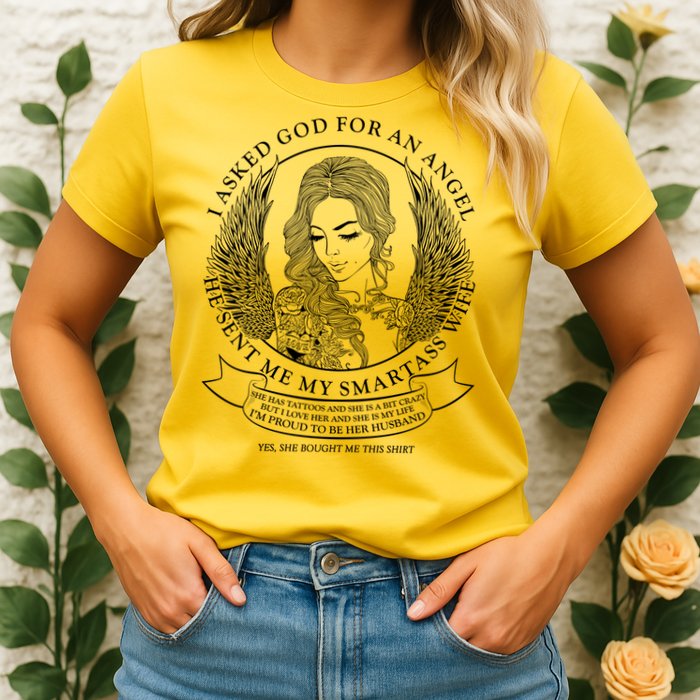 Tattoo Angel Wife Womens T-Shirt