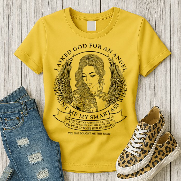 Tattoo Angel Wife Womens T-Shirt