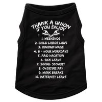 Thank A Union If You Enjoy Labor Day Proud Union Laborer Gift Doggie Tank
