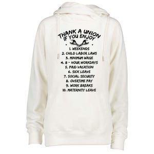 Thank A Union If You Enjoy Labor Day Proud Union Laborer Gift Womens Funnel Neck Pullover Hood