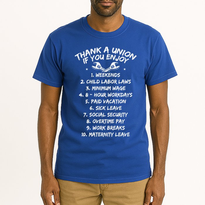 Thank A Union If You Enjoy Labor Day Proud Union Laborer Gift Tall T-Shirt