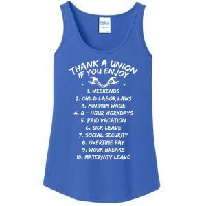 Thank A Union If You Enjoy Labor Day Proud Union Laborer Gift Ladies Essential Tank