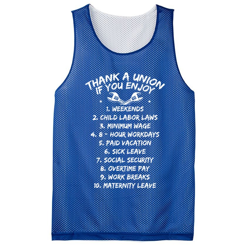 Thank A Union If You Enjoy Labor Day Proud Union Laborer Gift Mesh Reversible Basketball Jersey Tank