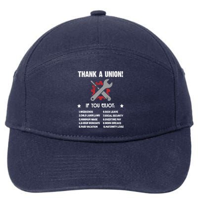 Thank A Union Union Strong Labor Union Union Thug 7-Panel Snapback Hat