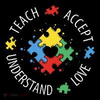 Teach Accept Understand Love Autism Teacher Drawstring Bag