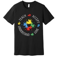 Teach Accept Understand Love Autism Teacher Premium T-Shirt