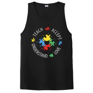 Teach Accept Understand Love Autism Teacher PosiCharge Competitor Tank