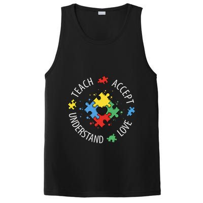Teach Accept Understand Love Autism Teacher PosiCharge Competitor Tank