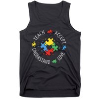 Teach Accept Understand Love Autism Teacher Tank Top