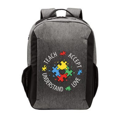 Teach Accept Understand Love Autism Teacher Vector Backpack