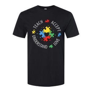 Teach Accept Understand Love Autism Teacher Softstyle CVC T-Shirt