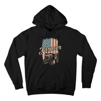 Tractor American USA Flag Funny Farmer Rancher Farming Hoodie