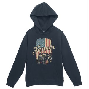 Tractor American USA Flag Funny Farmer Rancher Farming Urban Pullover Hoodie