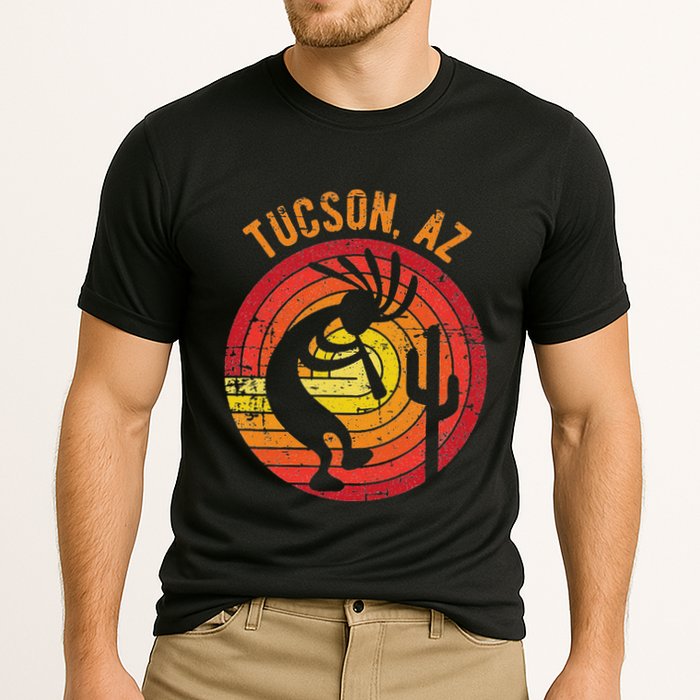 Tucson Arizona Usa Dancing Kokopelli Distressed Design Cooling Performance Crew T-Shirt