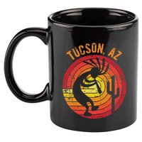 Tucson Arizona Usa Dancing Kokopelli Distressed Design 11oz C Handle Ceramic Mug