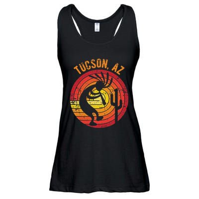 Tucson Arizona Usa Dancing Kokopelli Distressed Design Ladies Essential Flowy Tank