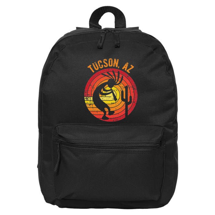 Tucson Arizona Usa Dancing Kokopelli Distressed Design 16 in Basic Backpack