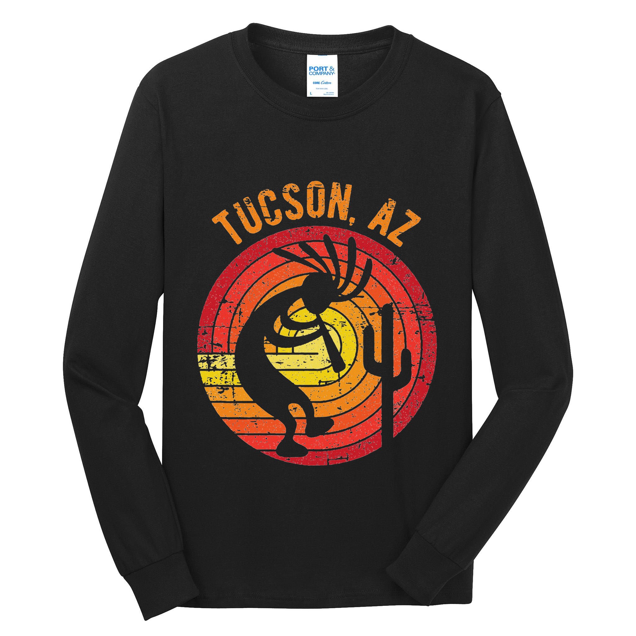 Tucson Arizona Usa Dancing Kokopelli Distressed Design Tall Long Sleeve T-Shirt