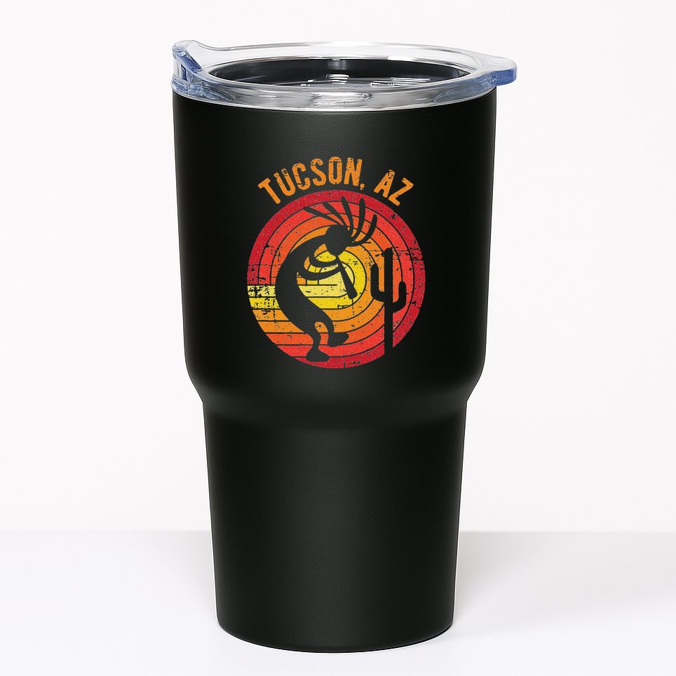 Tucson Arizona Usa Dancing Kokopelli Distressed Design Tumbler