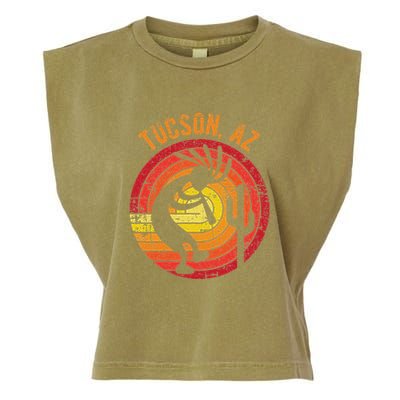Tucson Arizona Usa Dancing Kokopelli Distressed Design Garment-Dyed Women's Muscle Tee