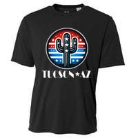 Tucson Az Usa Arizona Patriotic Cactus Cooling Performance Crew T-Shirt