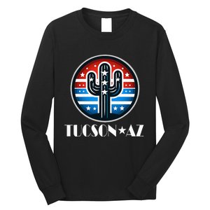 Tucson Az Usa Arizona Patriotic Cactus Long Sleeve Shirt