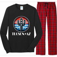 Tucson Az Usa Arizona Patriotic Cactus Long Sleeve Pajama Set