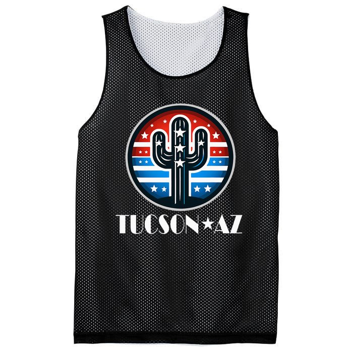 Tucson Az Usa Arizona Patriotic Cactus Mesh Reversible Basketball Jersey Tank