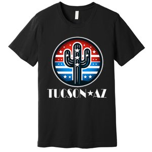 Tucson Az Usa Arizona Patriotic Cactus Premium T-Shirt