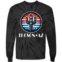 Tucson Az Usa Arizona Patriotic Cactus Tie-Dye Long Sleeve Shirt