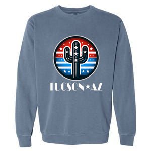 Tucson Az Usa Arizona Patriotic Cactus Garment-Dyed Sweatshirt