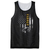 Tractor American Usa Flag Funny Farmer Rancher Gifts Farming Mesh Reversible Basketball Jersey Tank