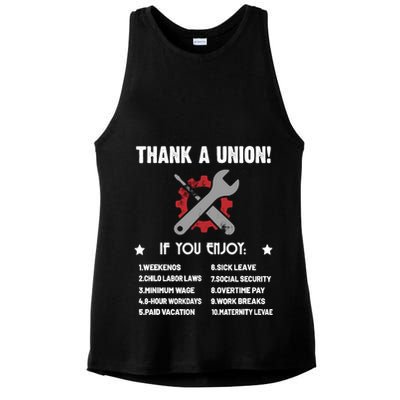 Thank A Union Union Strong Labor Union Union Thug Ladies PosiCharge Tri-Blend Wicking Tank
